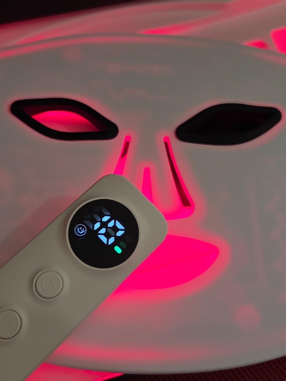 LED Light Therapy Face Mask with White Remote - Skin Rejuvenation